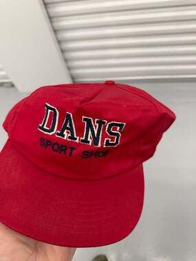 Vintage Dans Sport Shop Red Snapback Hat Made in USA